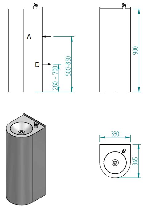 Stainless Steel Drinking Fountain With Pressure Valve Designed To Stand