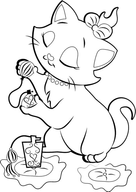 Dibujos Para Colorear De La Gatita Marie - Impresion gratuita