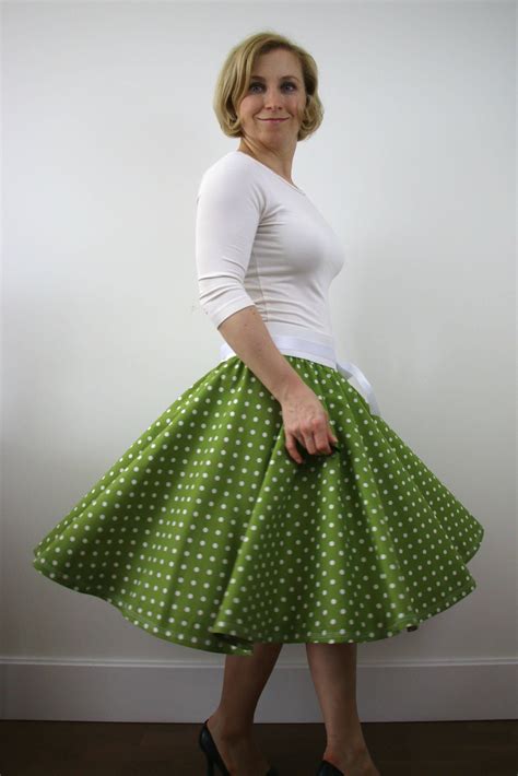 Green Polka Dot Full Circle Skirt For Women Rockabilly Skirt Etsy Rockabilly Skirt Full