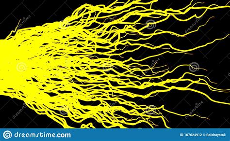 Abstract Yellow Bended Lines Spreading From Left To Right ...