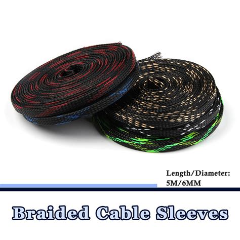 5m 10m 6mm Pet Expandable Braided Cable Sleeve Wire Protecting