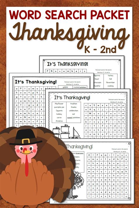 Thanksgiving Word Search Packet Mamas Learning Corner