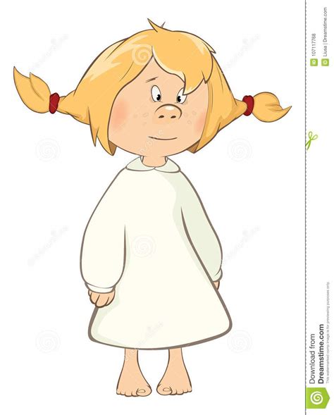 Illustrazione Di Una Bambina Sveglia Personaggio Dei Cartoni Animati