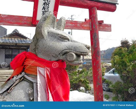 Fox God Kinomotojizo In Temple Nagahama Japan Stock Image Image Of
