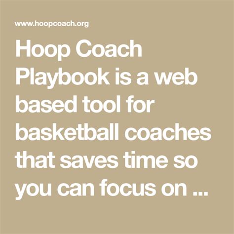 Hoop Coach Playbook Is A Web Based Tool For Basketball Coaches That