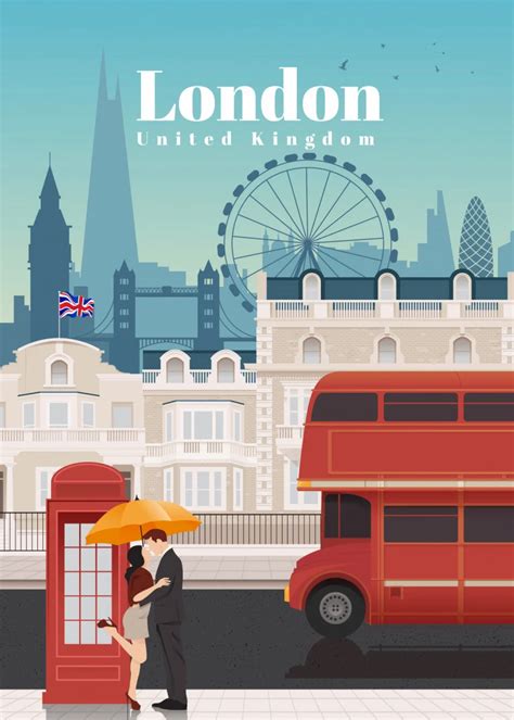 Travel To London Poster By Studio 324 Displate Affiches De Voyage