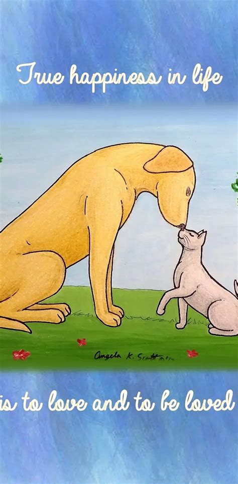 Dog Cat Love Art Wallpaper By 1artfulangel Download On Zedge 91e5