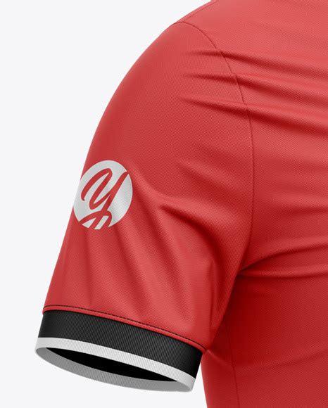 Download Men's V-Neck Soccer Jersey T-Shirt Mockup - Front Half ...