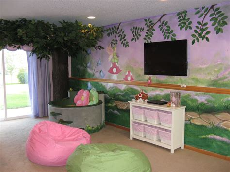 Fairy Garden Make A Wish Room Design Playroom With Garden Mural Tree