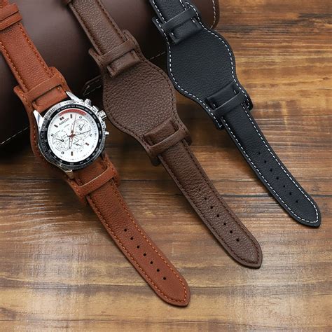 Genuine Leather Bund Strap 18mm 20mm 22mm Watch Strap Handmade Etsy