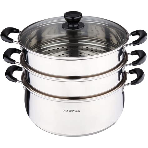 Buy 3 Tier Multi Tier Layer Stainless Steel Steamer Pot For Cooking
