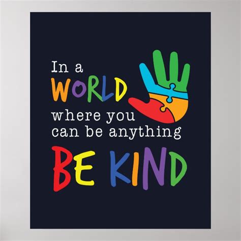 In World Where You Can Be Anything Be Kind Poster Zazzle