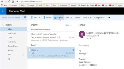 They are all using outlook 2013 on their workstations to connect to unfortunately that have a sonicwall tz300 firewall that implements content filtering and as a result outlook on their workstations can't connect to. How to archive the mails in outlook webmail 365 - YouTube