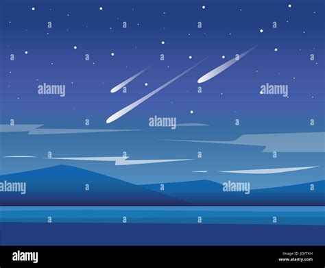 Night Mountains Vector Background Vector Mountains Lake And Forest