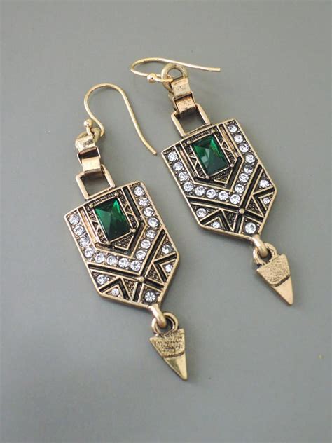 Art Deco Jewelry 1920s Gold Art Deco Earrings Bijoux Art Nouveau
