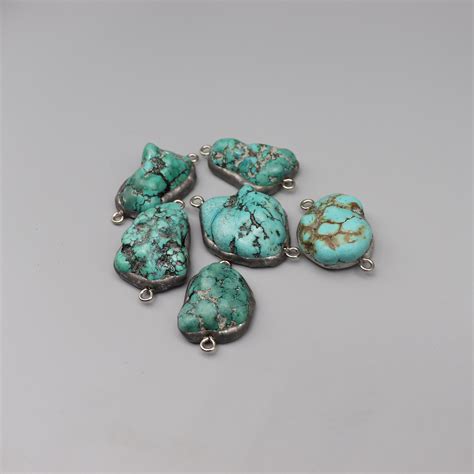 3pcs Lot Natural Turquoise Nugget Shape Pendants Charms For Etsy