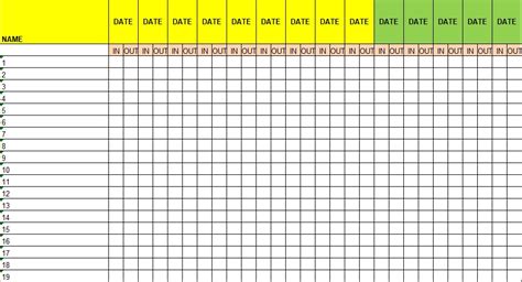 Attendance Sheet Excel File
