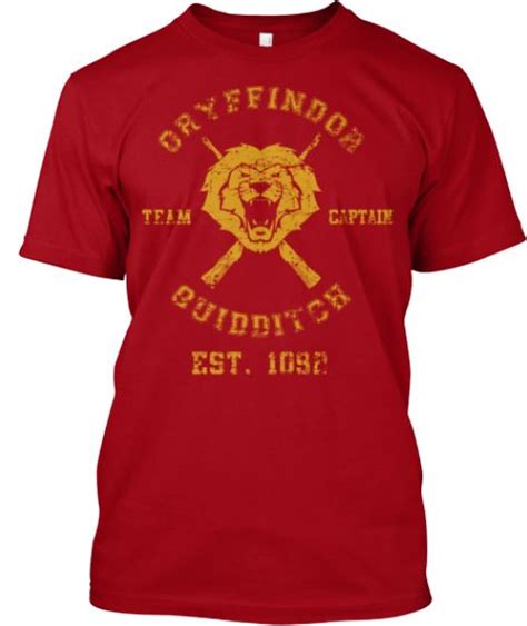 Limited Edition Gryffindor Quidditch Tee Deep Red T Shirt Front Mens