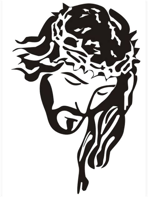 Jesus Christ Outline Black And White Silhouette Poster By