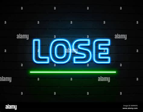 Lose Neon Sign Glowing Neon Sign On Brickwall Wall 3d Rendered