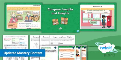 👉 Y2 Compare Lengths And Heights Measurement Planit Maths Lesson 1