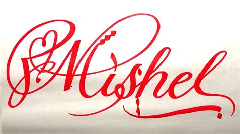 Mishel Name Signature Calligraphy Status How To Draw Cursive