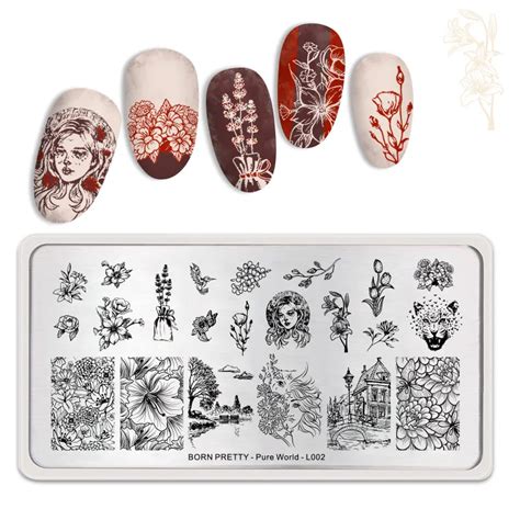 Born Pretty Nail Stamping Plates Stainless Steel Rose Beauty Butterfly