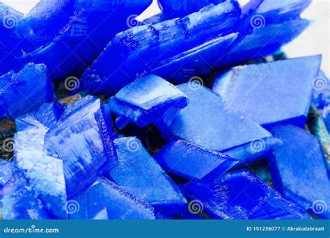 Blue Vitriol Crystals Copper Sulfate Background Stock Image Image Of