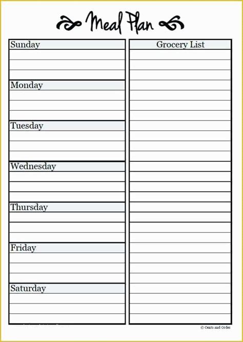 7 Day Meal Planner Template Printable Pdf Download