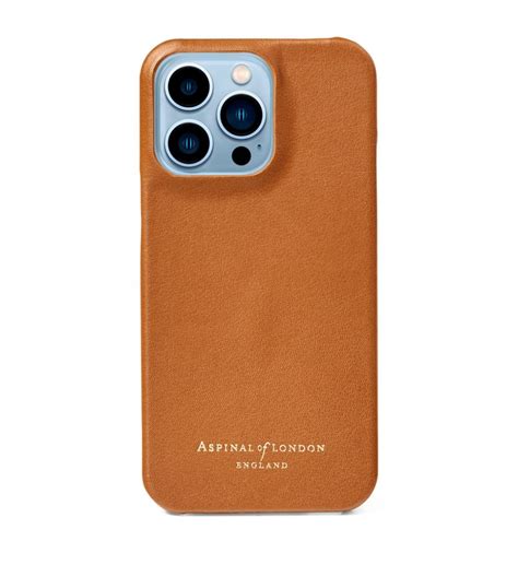 Mens Aspinal Of London Brown Leather Iphone 13 Pro Case Harrods Uk