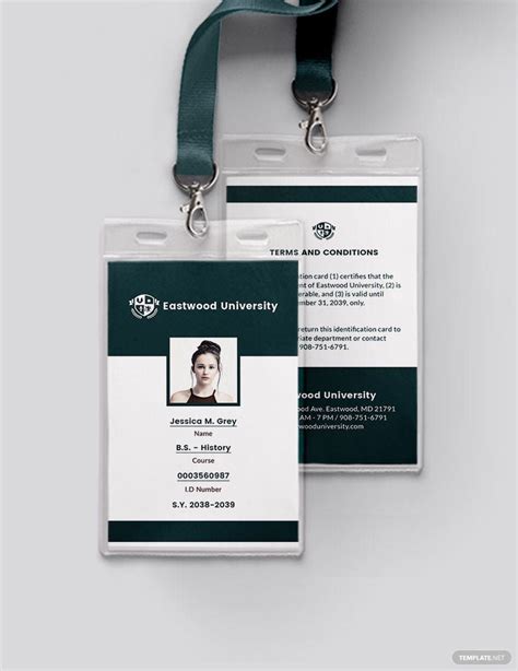 Student Id Card In Pdf Free Template Download