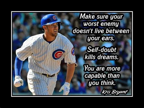 Baseball Motivation Poster Kris Bryant Cubs Photo Quote Wall Art 8x10