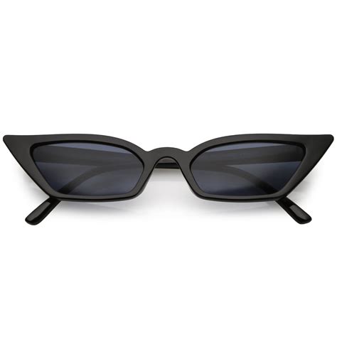 Womens 90s Thin Retro Pointed Cat Eye Sunglasses Zerouv