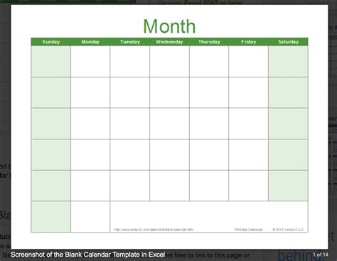 Calendar Template By Vertex42