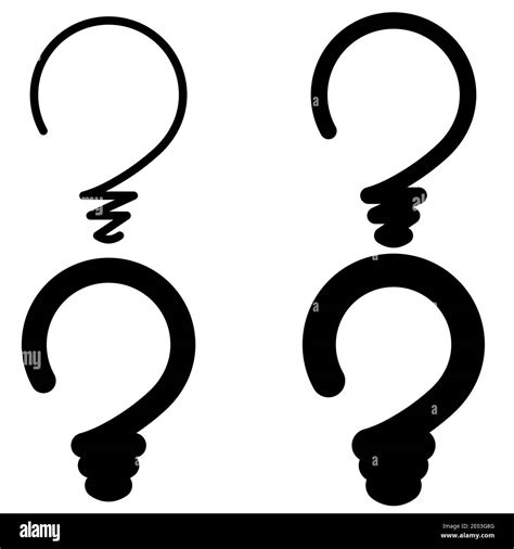 Set Light Bulb In The Form Question Mark Concept Ideas Vector Light
