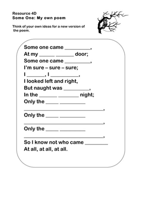 Please consider sharing the printable worksheets (doc/docx) and powerpoints (ppt, pptx) you created or type in your teaching tips and. 'Some One' Poetry Resource Bundle | Teaching Resources
