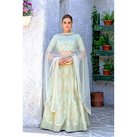 Bridal Lehengas Pista Green Silk Beautiful Embroidered