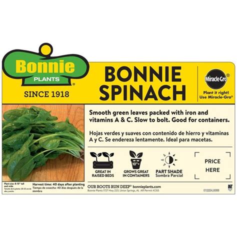 Bonnie Plants Bonnie Plants Bonnies Spinach 193 Oz 2 Pack In The