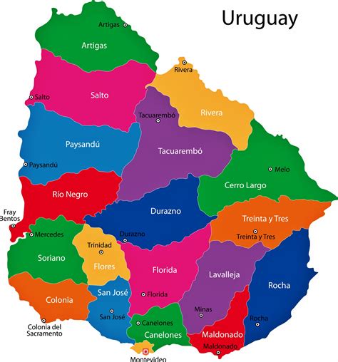 Mapa De Regiones Y Provincias De Uruguay
