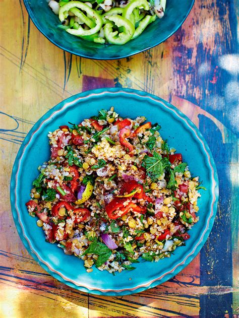 Bulgur Wheat And Lentil Salad Vegetable Recipes Jamie Oliver