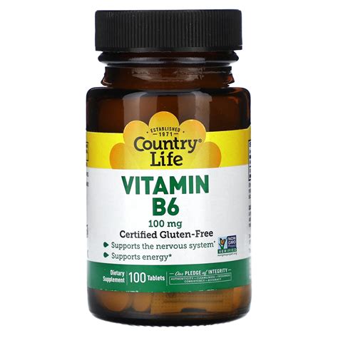 Country Life Vitamin B6 100 Mg 100 Tablets