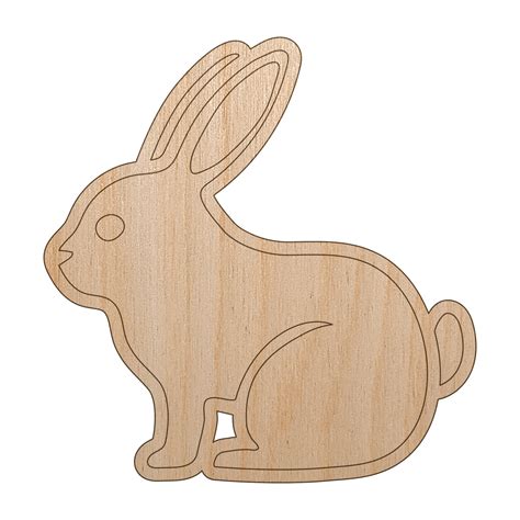 Resting Rabbit Bunny Easter Wood Shape Unfinished Piece Cutout Craft