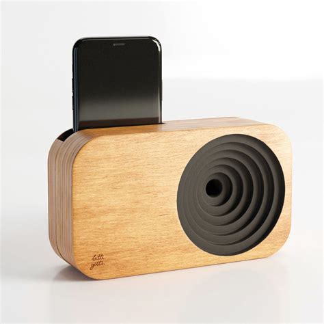 Wooden Smartphone Speaker Black By Bitti Gitti Pasoluna Wooden
