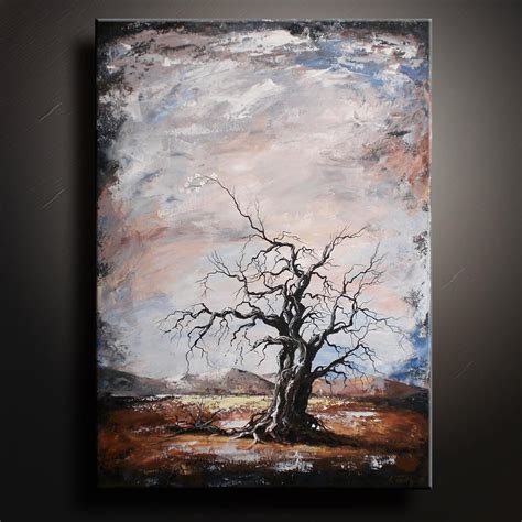 Original Abstract Landscape Tree Painting On Canvas Etsy In 2020