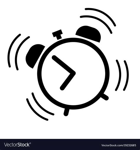 Alarm Clock Ringing Icon In Black Royalty Free Vector Image