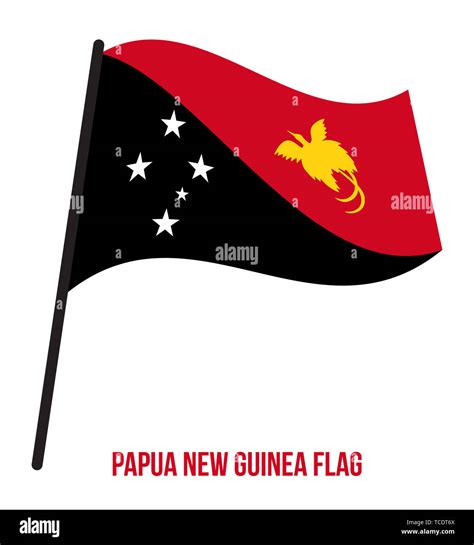 La Papouasie Nouvelle Guinée Drapeaux Vector Illustration Sur Fond