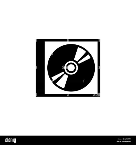 Cd Dvd Disc And Box Flat Vector Icon Simple Black Symbol On White