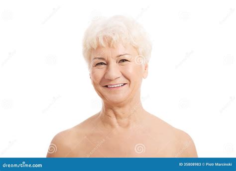 An Old Nude Woman S Head And Shoulders Stock Image Image Of Happy