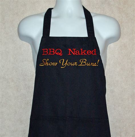 Bbq Naked Show Off Your Buns Chef Apron Funny Personalized Etsy