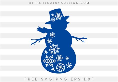 Free Snow Flake Snowman SVG, PNG, EPS & DXF by Caluya Design